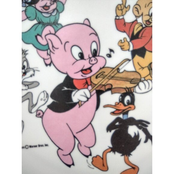 Looney Tunes Melamine Plate Porky Pig Daffy Duck Bugs Elmer Fudd Petunia Vintage - Picture 8 of 11